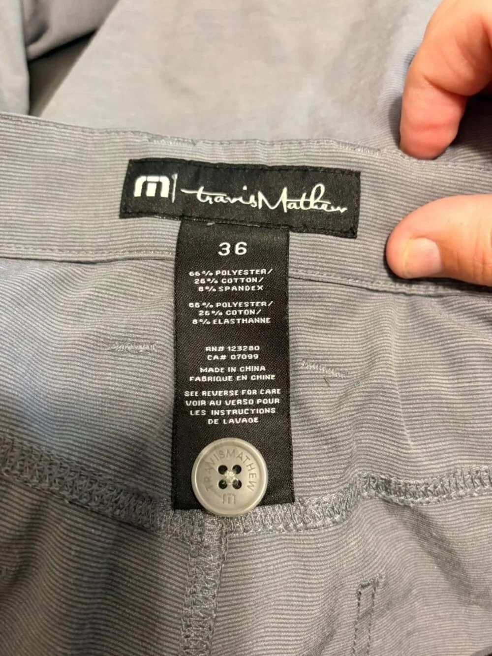 Men's Travis Mathew Gray Lightweight Packable Chinos Golf Pants 36x32